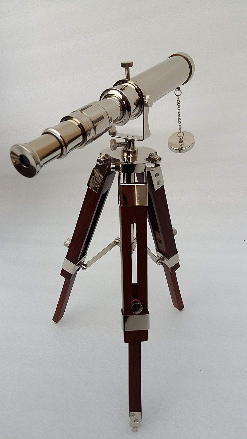 Nautical Brass Binocular Leather Antique Desk Telescope With Table Tripod Stand