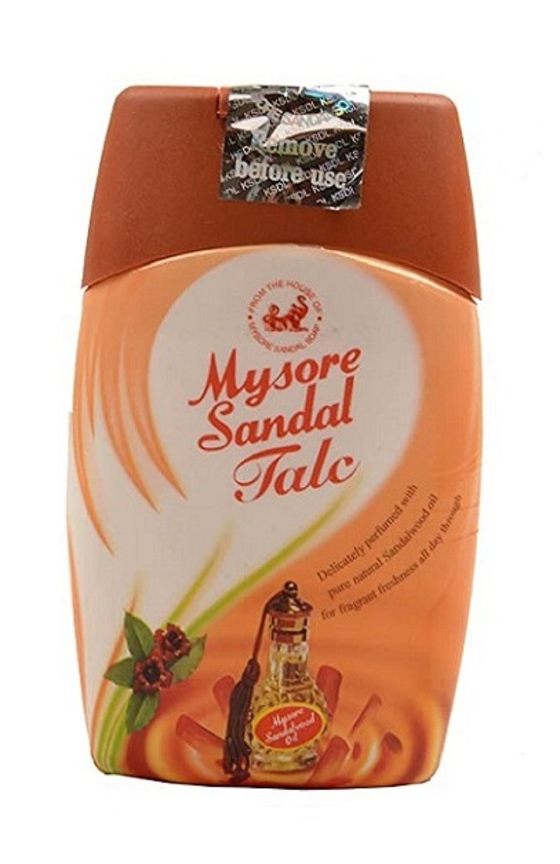 Powder White Mysore Sandal Talc For Cosmetic Packaging Size 100 G