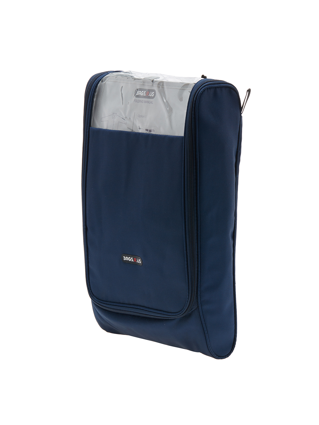 BagsRUs Navy Blue Polyester Zipper Packing Shirt Cover with Free Folding Board (SR106FNB)