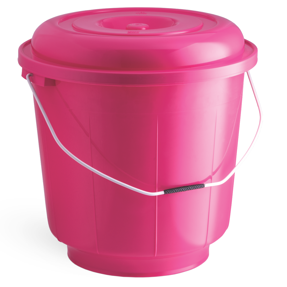 pink plastic bucket